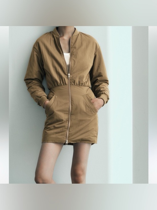 Zara Dresses & Skirts - Zara Short Bomber Mini Dress